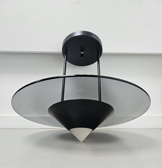 Vintage Space Age UFO Pendant Lamp 80s Postmodern – Massive, Ceiling lights, Metal, Glass (photo 7 of 12)