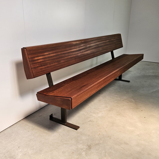 Panca da chiesa in teak di metà secolo
