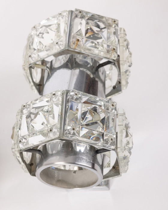 Image 1 of Paire de lampes murales en cristal des années 60 conçues par Kinkeldey