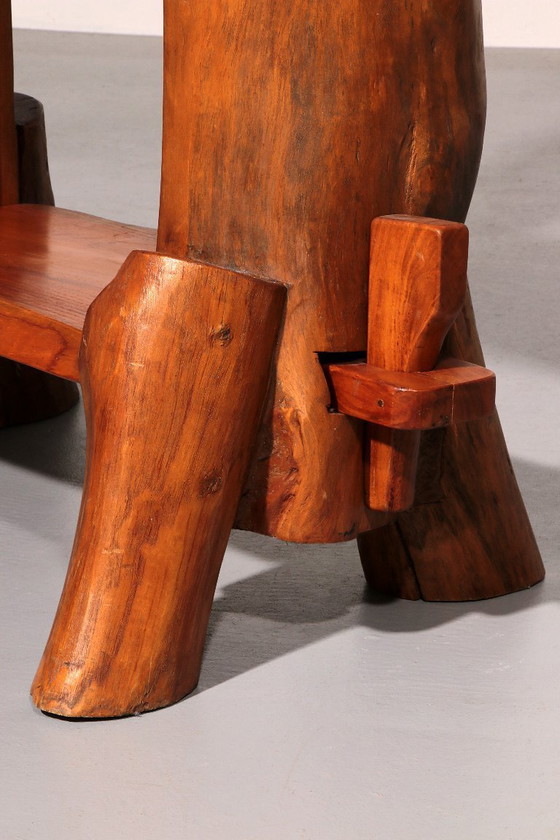 Image 1 of Una giocosa libreria francese di metà secolo in legno 1960