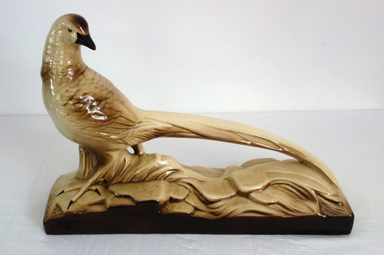 Image 1 of Skulptur Fasan Keramik Art Deco Sainte Radegonde