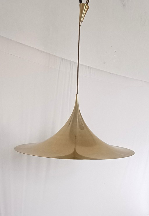 Fog & Morup witch hat lamp in gold color from 1968