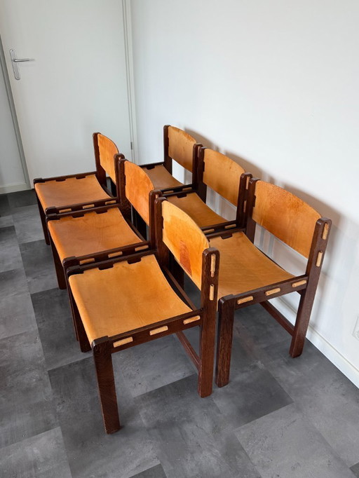 Vintage Brutalisme Stühle 6x