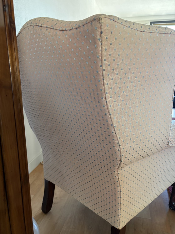 Image 1 of English wingchair with ottoman