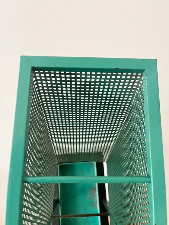 Image 1 of Portaombrelli vintage in metallo verde e nero, stile rockabilly, anni '50