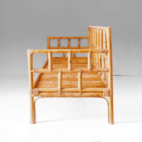 1x 1970s Italian Bamboo And Rattan Sofa, Vivai Del Sud Style, Riviera Modern – 3-5 seaters, Wicker (photo 5 of 17)