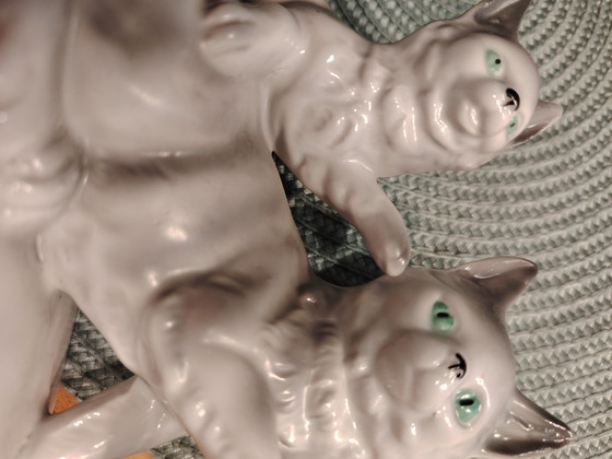 Image 1 of Carl Scheidig Gräfenthal old porcelain figurine cats