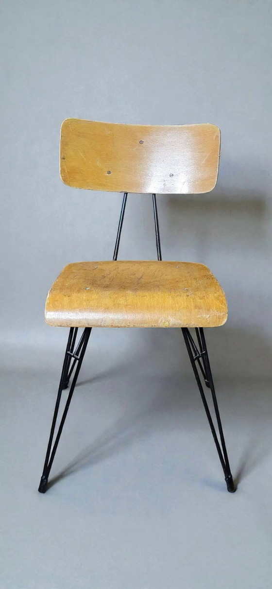 Stuhl, 1950 – Esszimmerstühle, Wood, Metal, Vintage (photo 3 of 8)