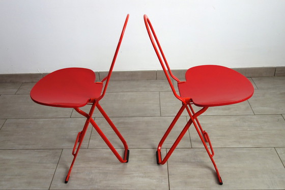 Image 1 of 2 Chaises Pliantes avec Support Gastone Rinaldi pour Thema, Années 70/80
