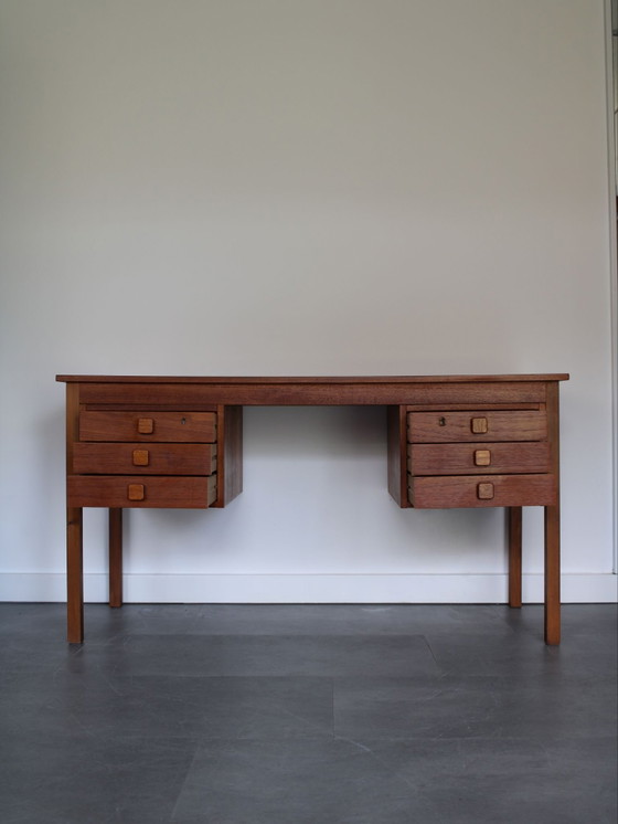 Vintage Danish Desk in Teak by Domino Møbler – Wood (photo 2 of 7)