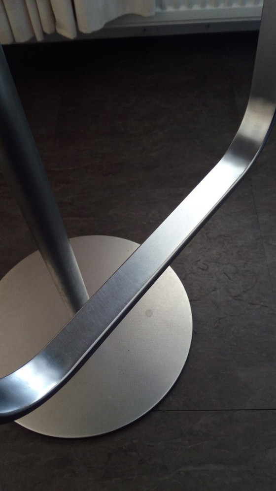 Image 1 of 2 pieces Lapalme LEM bar stools, height adjustable, swivel, white seat.