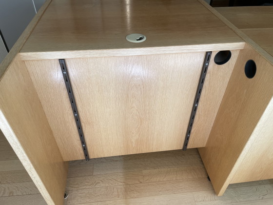 Scrivania Vintage Colorgan Design – Impiallacciatura di Rovere – Solida - Design Belga – Scrivanie, Wood (photo 8 of 10)