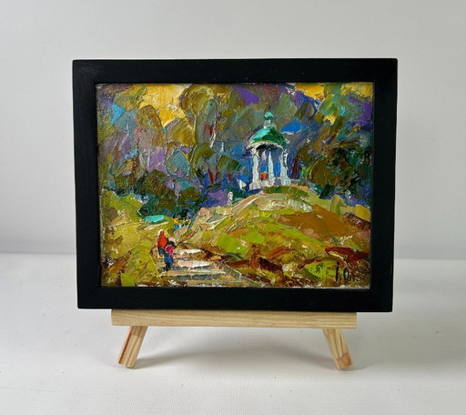 Original Oil Painting Summer Forest Landscape Silence surrounded by nature