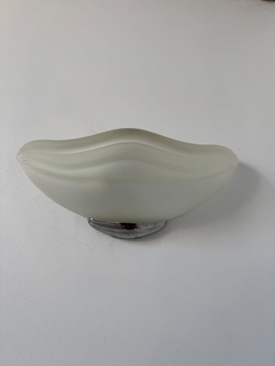 Image 1 of Paire d'appliques en chrome et verre sablé, Italie, 1970