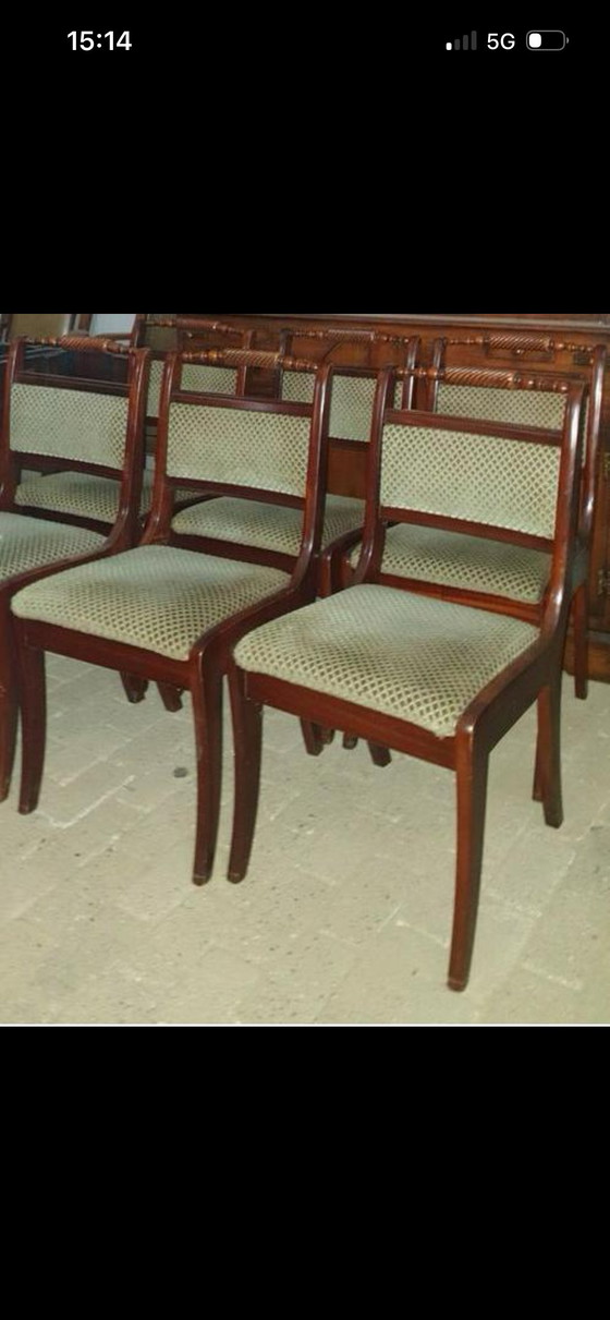 Image 1 of 6 Heldense mahonie eetkamer stoelen 