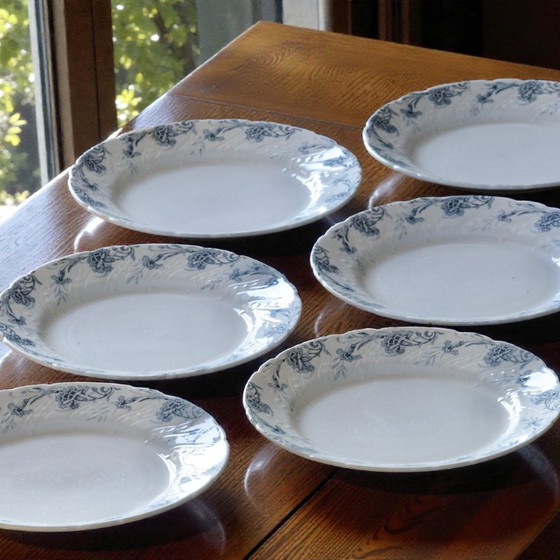 Image 1 of Antique 19th-century ironstone plates signed KG Luneville