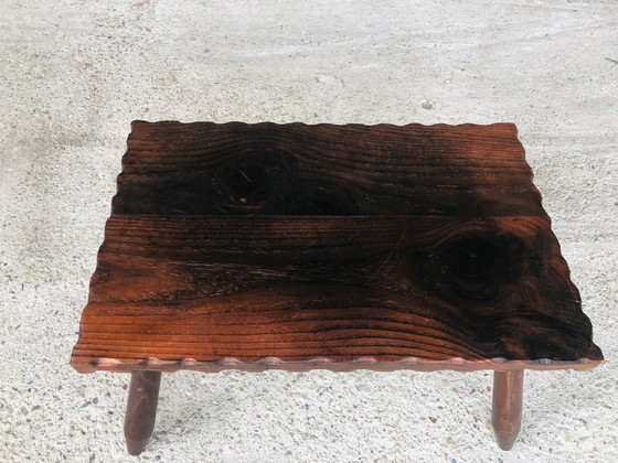 Image 1 of Vintage Farmhouse Side Table on Tapered Legs