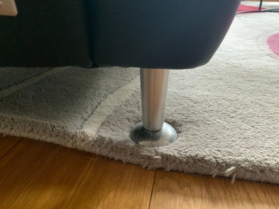 Image 1 of Zwart leren organische bank van FM Muster