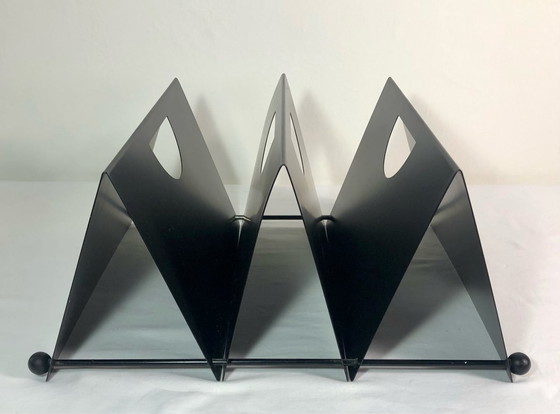 Image 1 of Postmodern magazine rack from the 1980s, designed in the style of Memphis