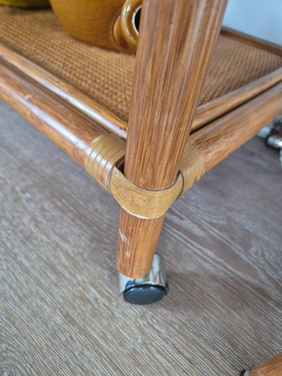 Image 1 of 2 scaffali/tavoli vintage in bambù/rattan