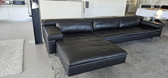 Jori Shiva Bank Met Chaise Longue In Zwart Leer – 3-5 zitsbanken, Leather (photo 10 of 10)