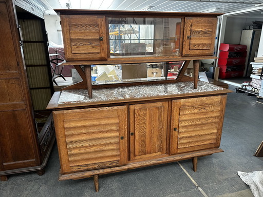Anrichte, Geschirrschrank aus den 50er Jahren aus Eichenholz
