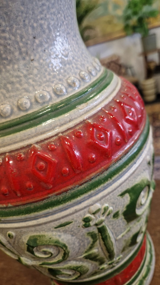 Vaso della Germania Ovest crema rosso verde 590 - 40