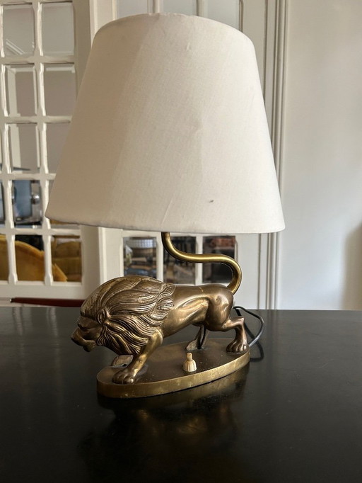 Vintage Brass "Lion" Lamp