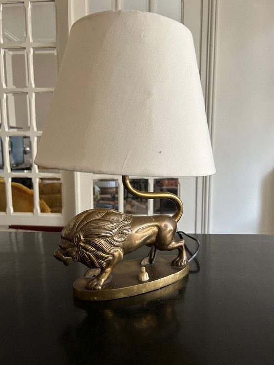 Image 1 of Vintage Brass "Lion" Lamp
