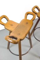 Set di 3 sgabelli da bar spagnoli modello 'Marbella' — Stile brutalista, anni '70