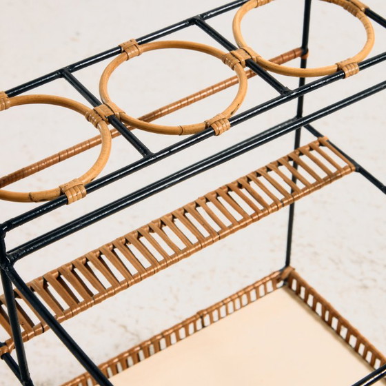 MK11315 Metalen trolley met details van bamboe en riet. – Serveerwagens, Bamboo (photo 4 of 10)
