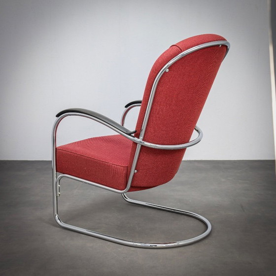 Image 1 of Fauteuil lounge Bauhaus modèle AA par W.H. Gispen pour Dutch Originals, années 1990
