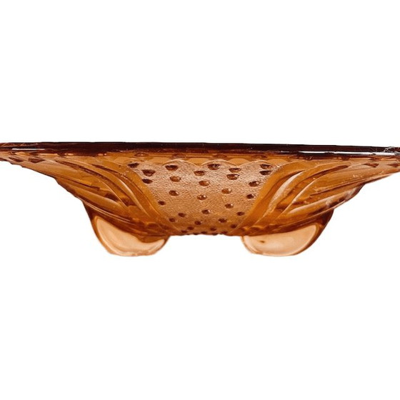 Image 1 of Obstschale aus Art-Deco-Glas, Rosaline-Rosa-Glas, 1930er Jahre