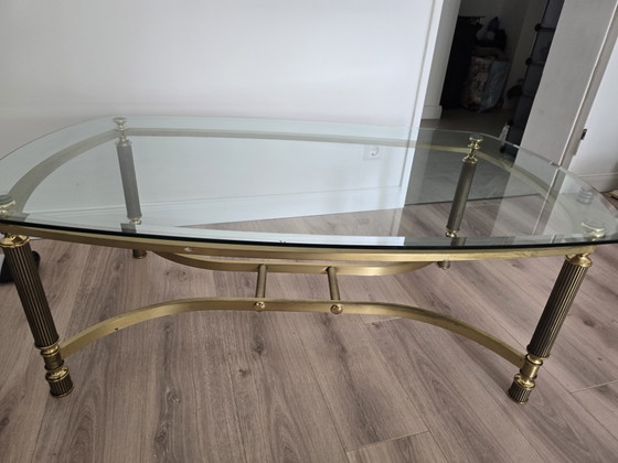 Vintage salontafel te koop – Glass, Brass (photo 3 of 5)
