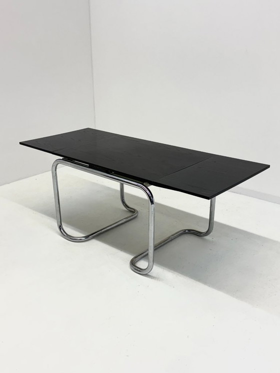 Image 1 of Acerbis dining table with black oak top by Giotto Stoppino
