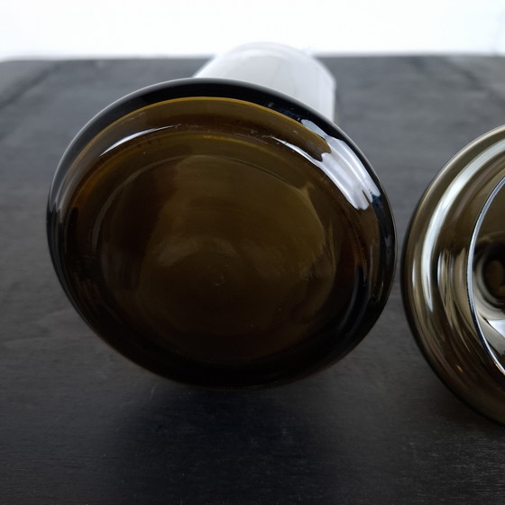 Image 1 of Vintage glass jar smoked glass 70s Empoli Italian design