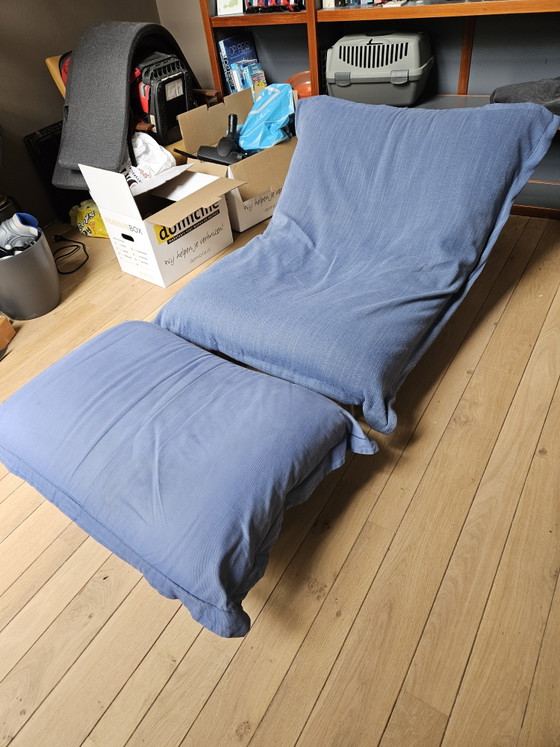 Ligne Roset Poltrona Calin Easy (di Pascal Mourgue) Con Ottoman – Poltrone, Metal, Textile (photo 2 of 5)