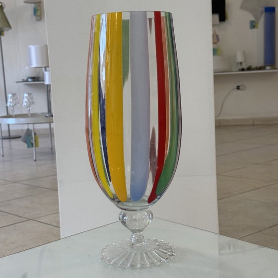 Vintage Murano vaas uit de jaren 80, veelkleurig, Italiaans design, Venetië – vetri murano, Vazen (photo 3 of 6)