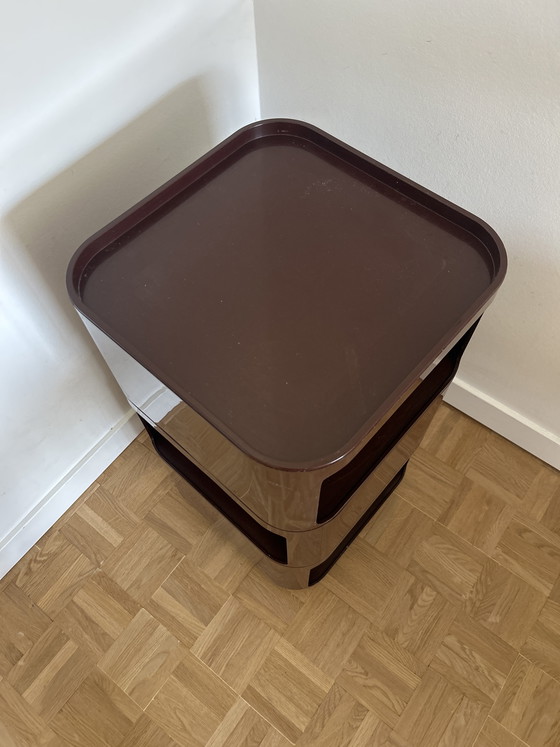 Image 1 of Kartell Brown vintage componibili by Anna Castelli square