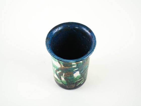 Vaso in ceramica, anni '70, prodotto in Europa, Vasi, Blu, Abstract (foto 5 di 12)