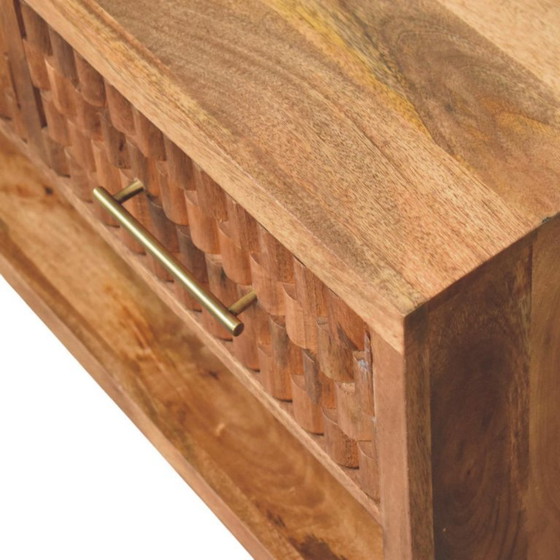 Image 1 of Mango wood cabinet in Golden Teak finish (shoe cabinet)