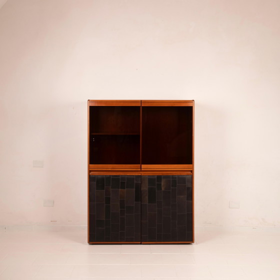 Tito Agnoli 1970 Italienischer Pekari Schwarzer Leder Schrank für Caleido – Schränke, Italian Design (photo 8 of 27)