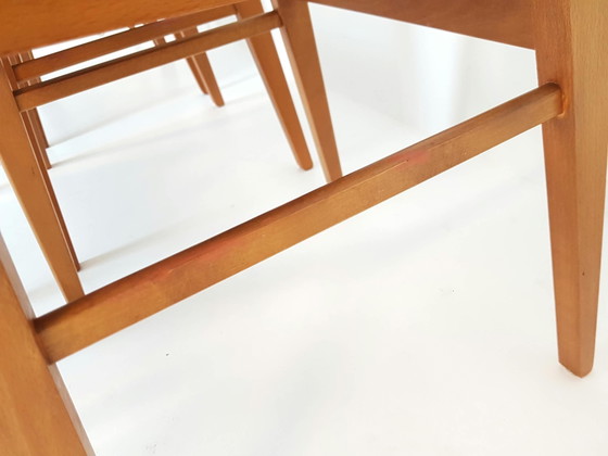 8 Danish Farstrup Dining chairs newly upholstered pink corduroy – Wood, Textile (photo 9 of 15)