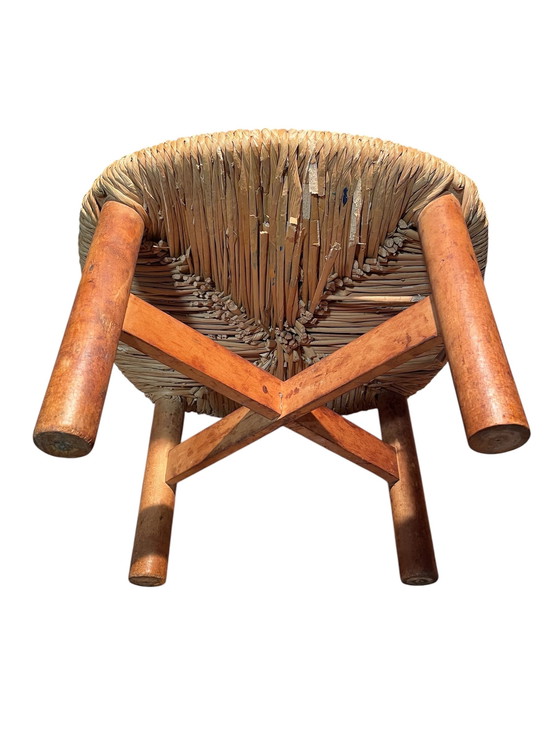 Image 1 of Italian Rush stool by Lorenzo Forges Davanzati