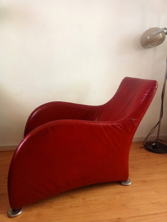 Image 1 of Set di 2 poltrone Montis Loge, in pelle rossa e nera