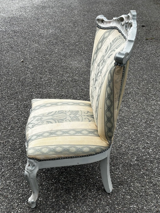 Sessel im Louis XV-Stil mit passendem Fußhocker – 20. Jahrhundert – Style Louis XV, Wood, Textile (photo 7 of 15)