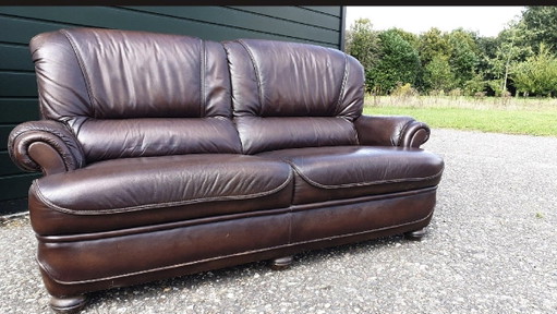 Klassiek leder chesterfield bank