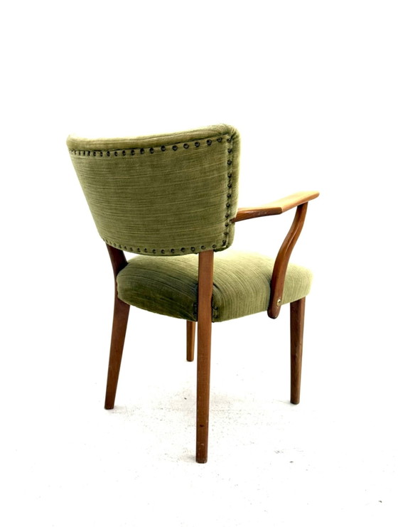 Fauteuil cocktail vintage, années 60, Bois, Textile, Marron (photo 3 sur 10)