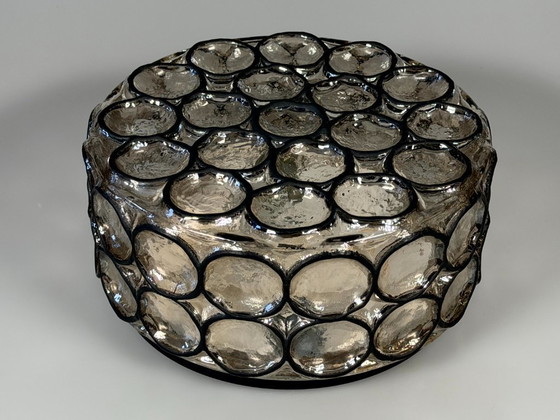 Image 1 of Lámpara de techo de los años 60/70, Plafoniere, Glashütte Limburg, Alemania, vidrio y metal.