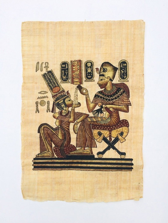 Image 1 of Grote Papyrus (65 x 45 cm) ' Koninklijk paar '